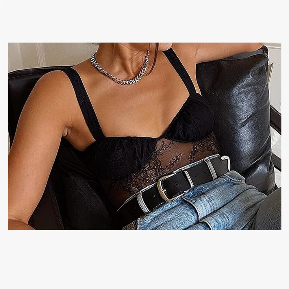 Danielle Bernstein Womens Lace Thong Bodysuit